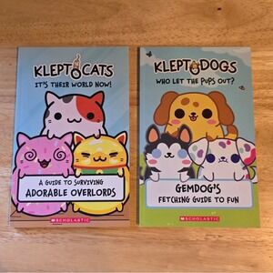 Klepto Cats Klepto Dogs Scholastic Kids Fun Book Set with Book Fair Stamp In Pic